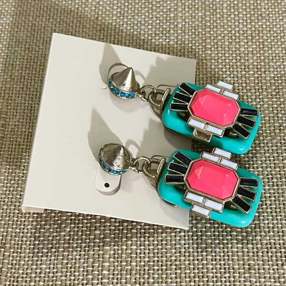Studded Aztec Statement Piece Earrings - Picture 3 of 6